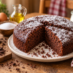 Gâteau au yaourt au chocolat moelleux saupoudré de sucre glace