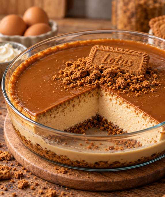 Cheesecake au spéculoos sans cuisson avec crème onctueuse et nappage Lotus