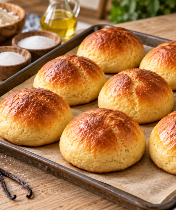 Petits pains au yaourt sans levure boulangère dorés et moelleux