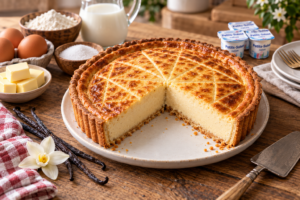 Tarte aux Petits-Suisses à la vanille dorée et crémeuse