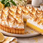 Tarte au citron meringuée maison avec crème citron fondante et meringue dorée