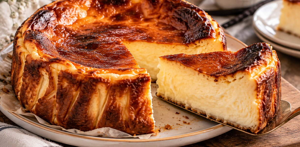 Cheesecake basque caramélisé rustique