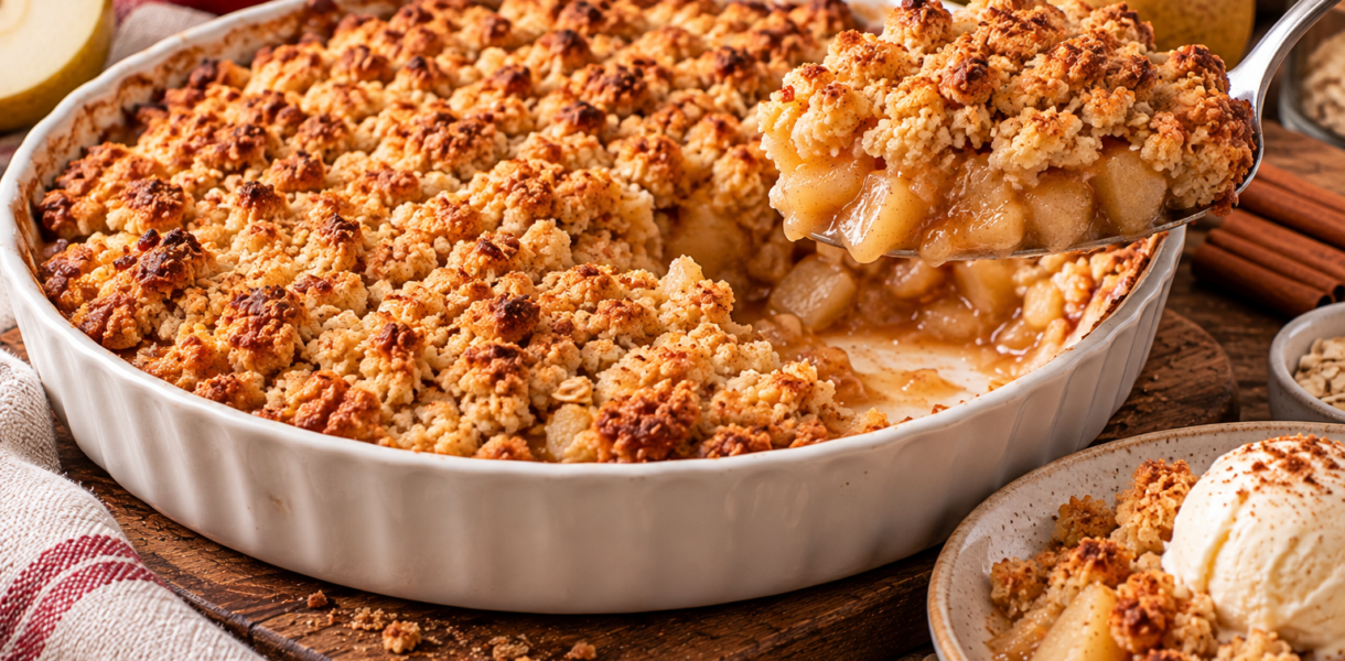 Crumble pomme-poire gourmand