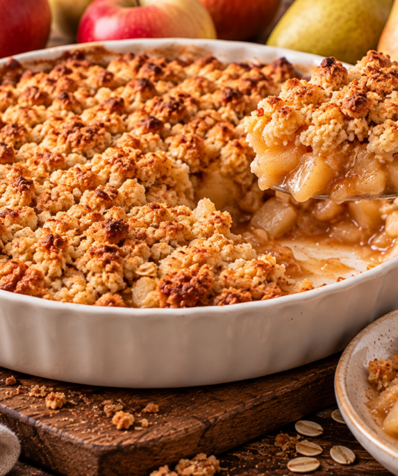 Crumble pomme-poire gourmand