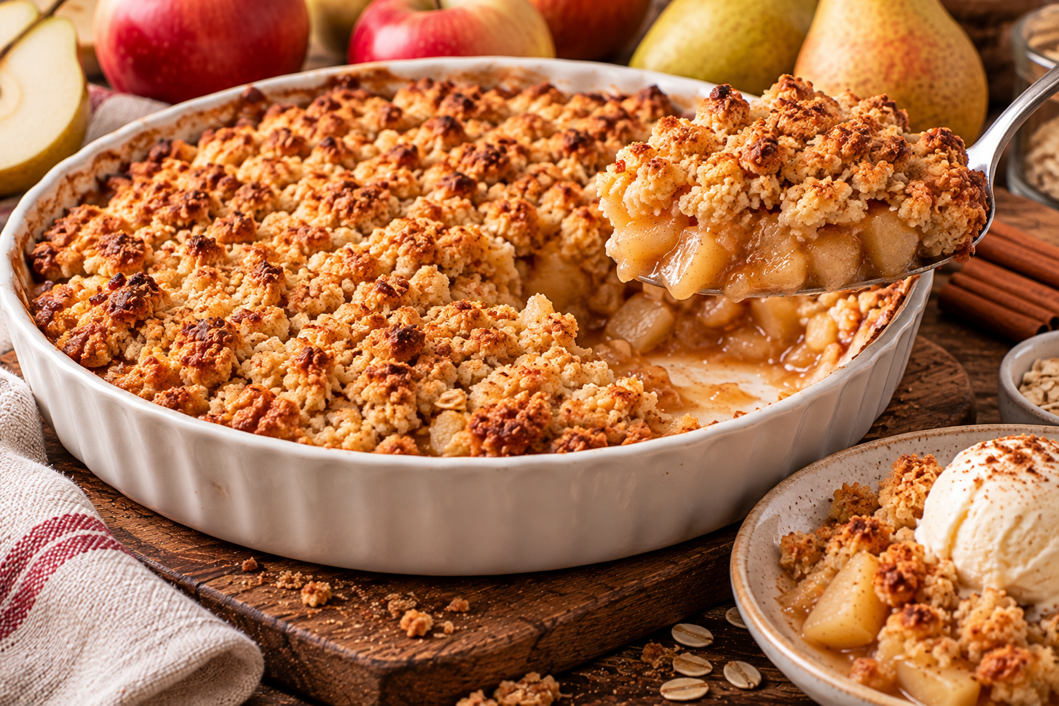 Crumble pomme-poire gourmand