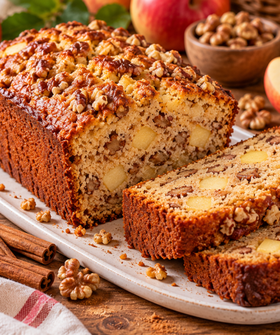 Cake d’automne moelleux aux pommes et noix