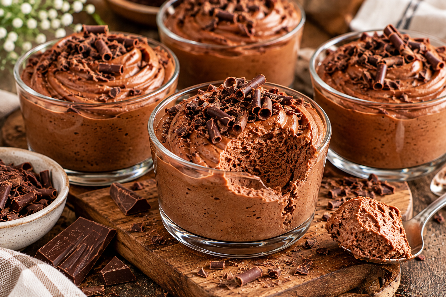 Mousse au chocolat gourmand et rustique