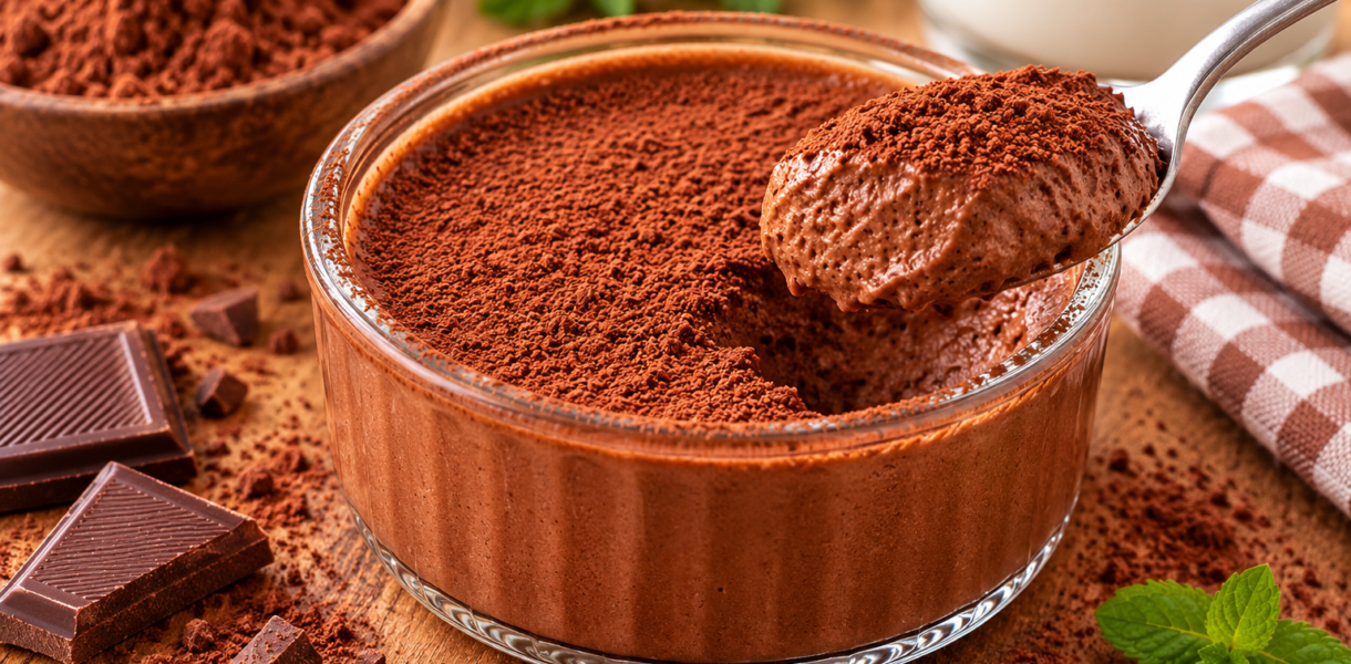 verrine Mousse au chocolat onctueuse au cacao