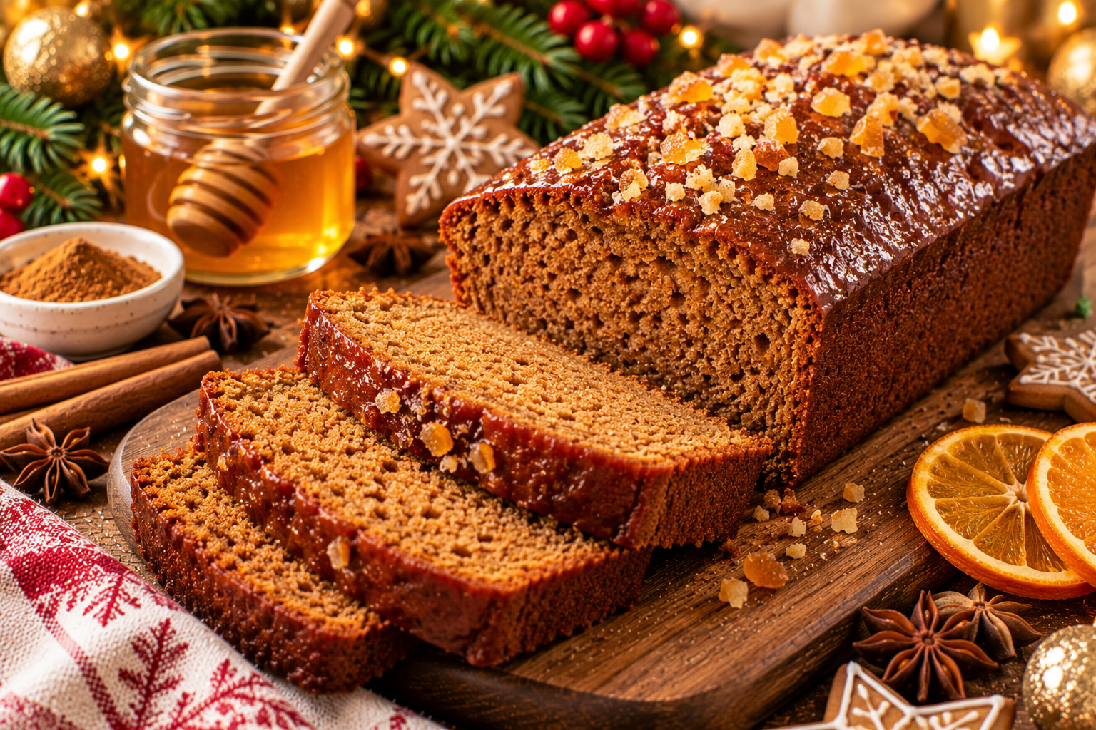 Pain d’épices de Noël aux agrumes confits