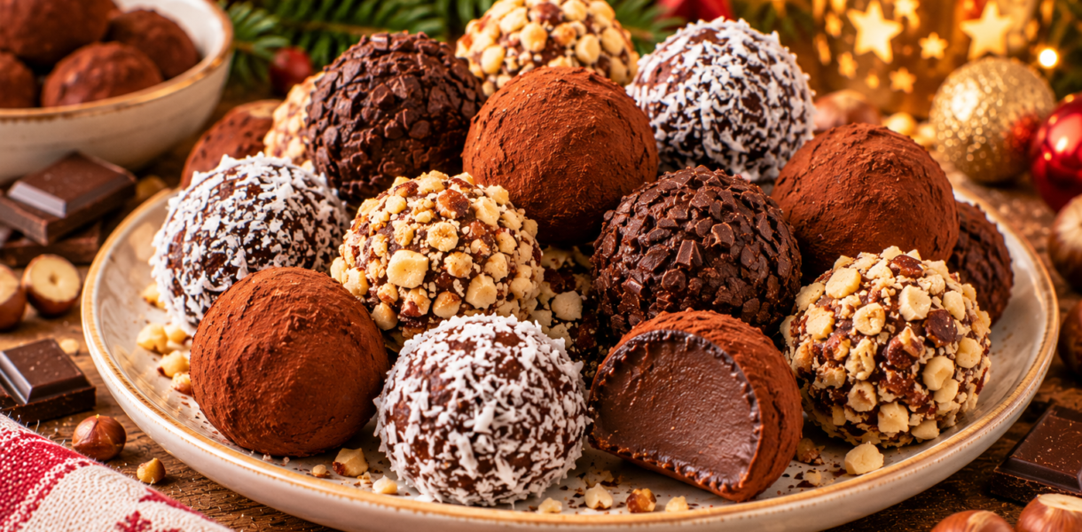 Truffes chocolatées de Noël gourmandes