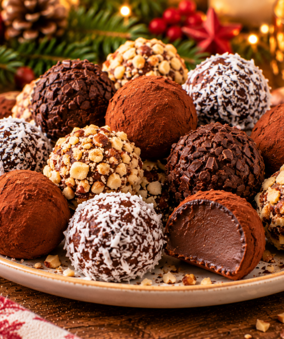 Truffes chocolatées de Noël gourmandes