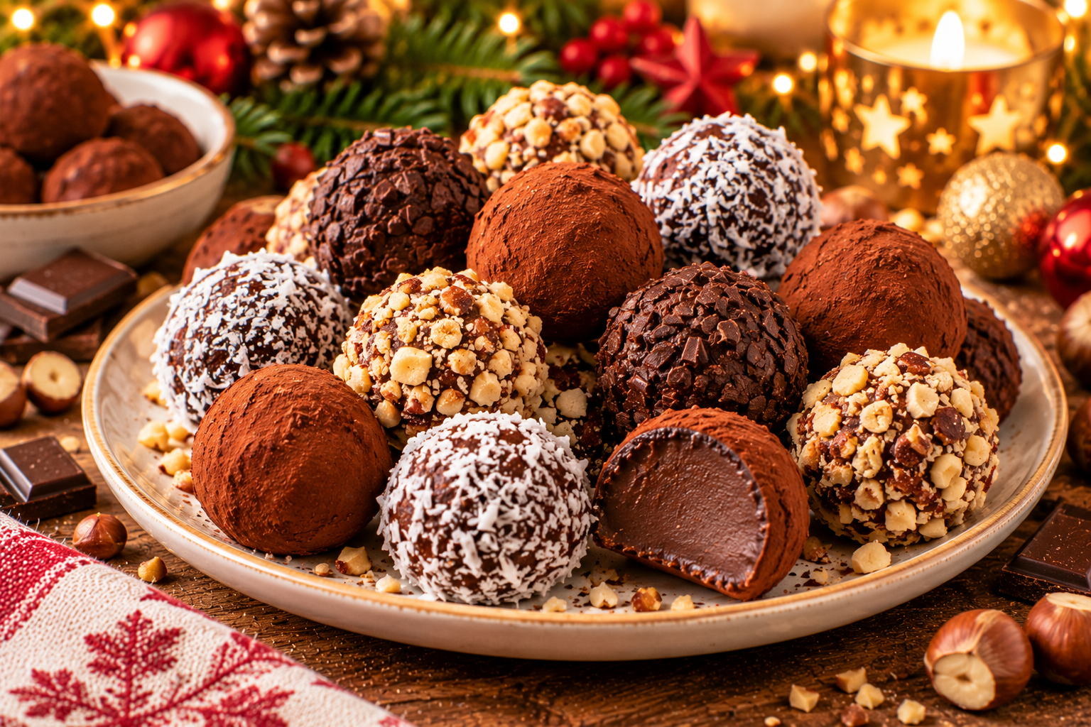 Truffes chocolatées de Noël gourmandes