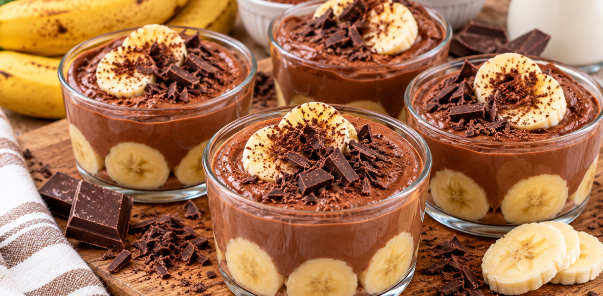 Verrines chocolat banane