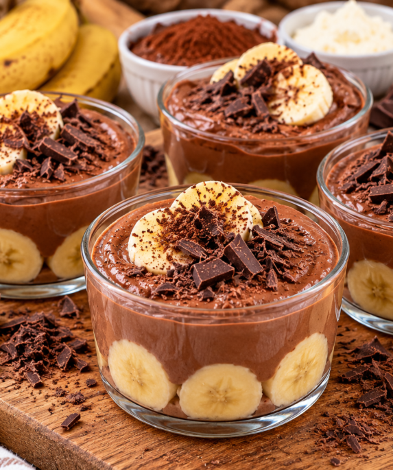 Verrines chocolat banane