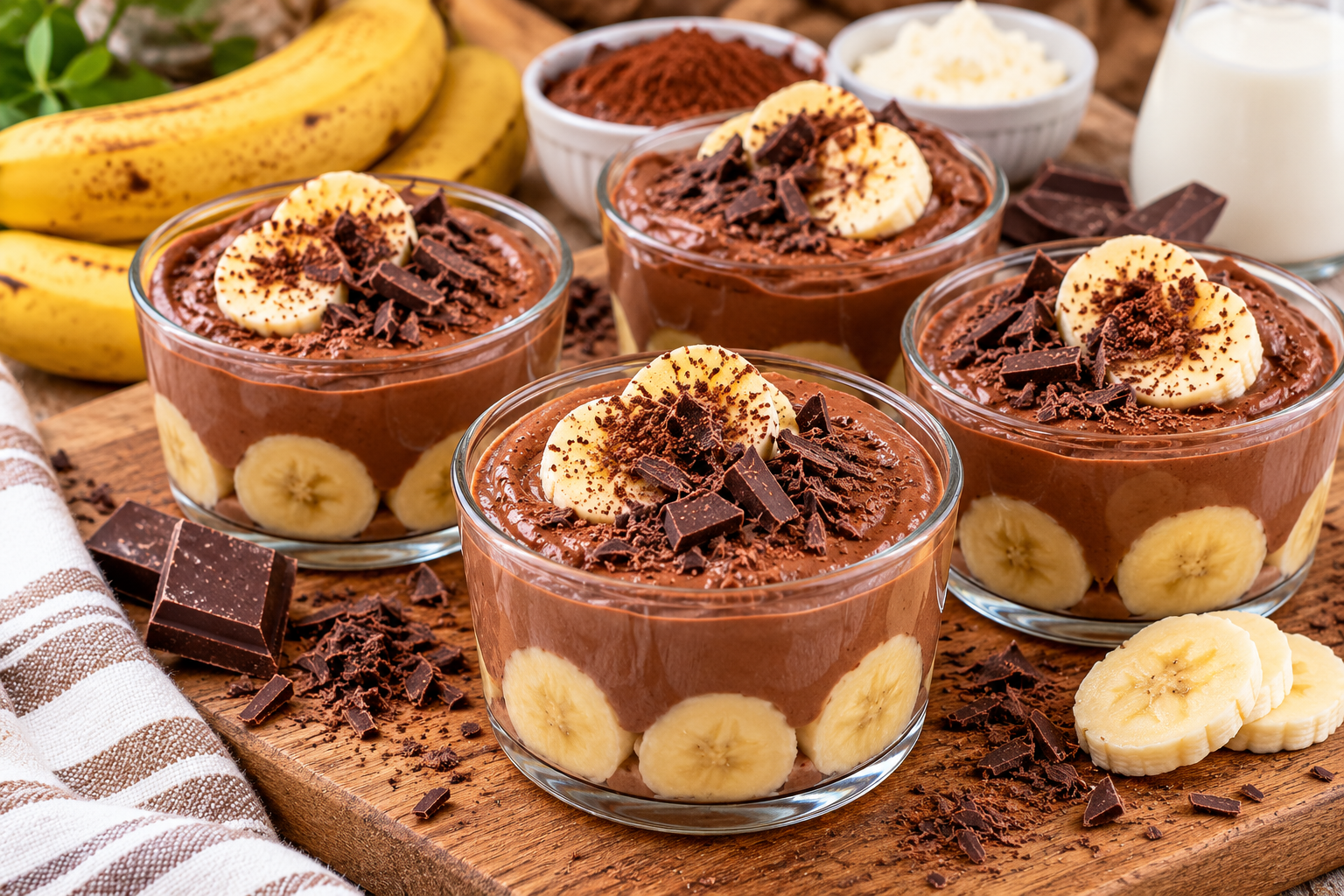 Verrines chocolat banane
