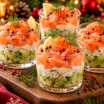 Verrines festives au saumon fumé